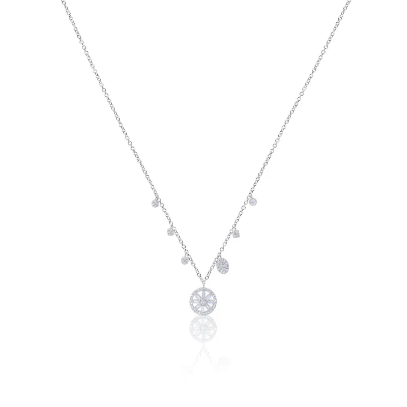 White Gold Diamond Wheel Necklace sold by Meira T