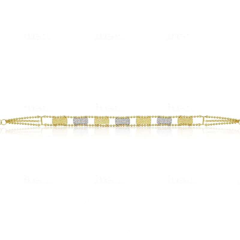 Two Tone Diamond Double Border Bracelet sold by Meira T