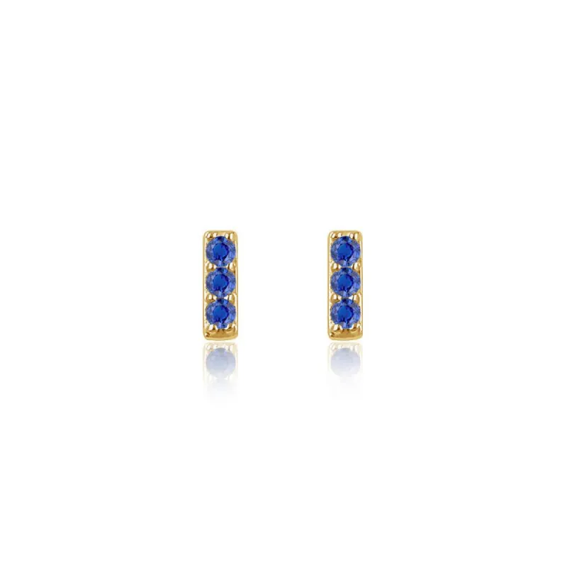 Dainty Sapphire Stick Studs sold by Meira T