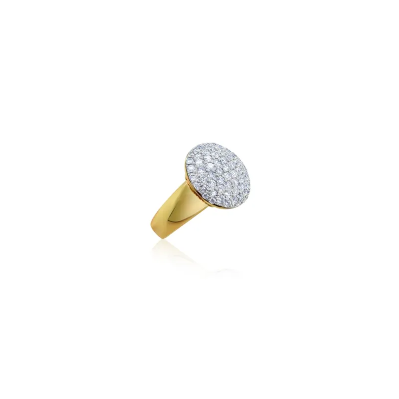 Yellow Gold Diamond Disk Cocktail Ring sold by Meira T
