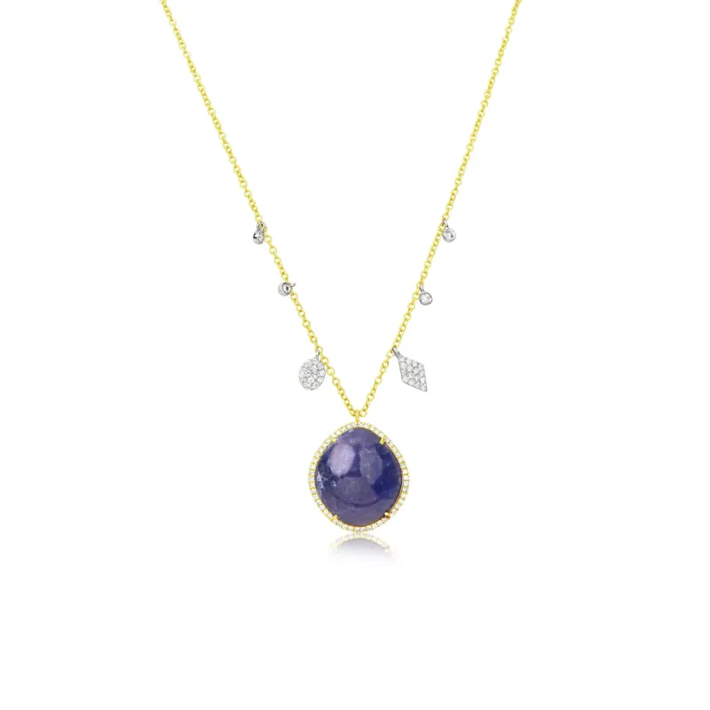 Yellow Gold Tanzanite and Diamond Charm Necklace sold by Meira T