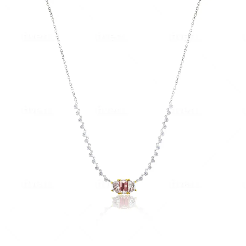 White Gold Champagne Diamond Necklace sold by Meira T