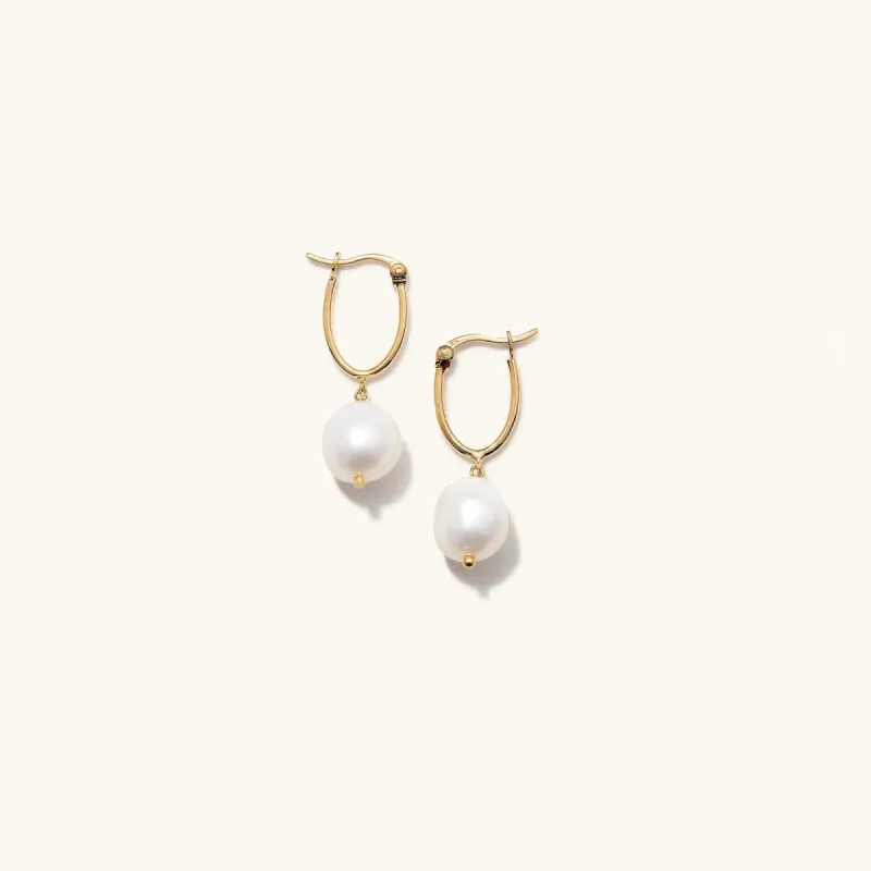 18k Gold Vermeil Handcrafted Organic Pearl Hoop Earrings - Jewelry | Mejuri sold by Mejuri