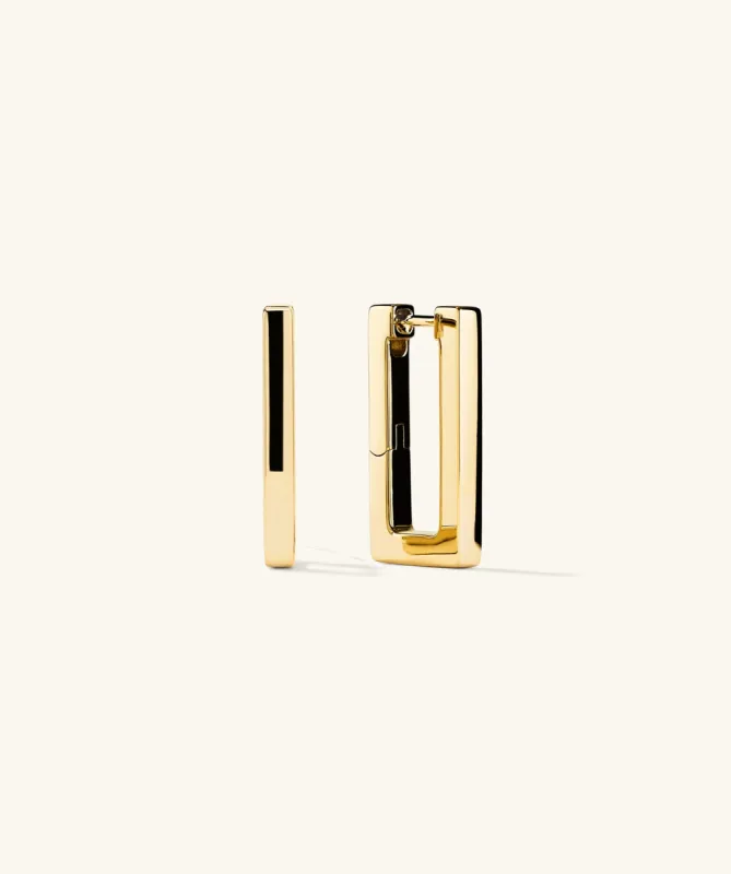 18k Gold Vermeil Block Large Hoop Earrings - Jewelry | Mejuri sold by Mejuri