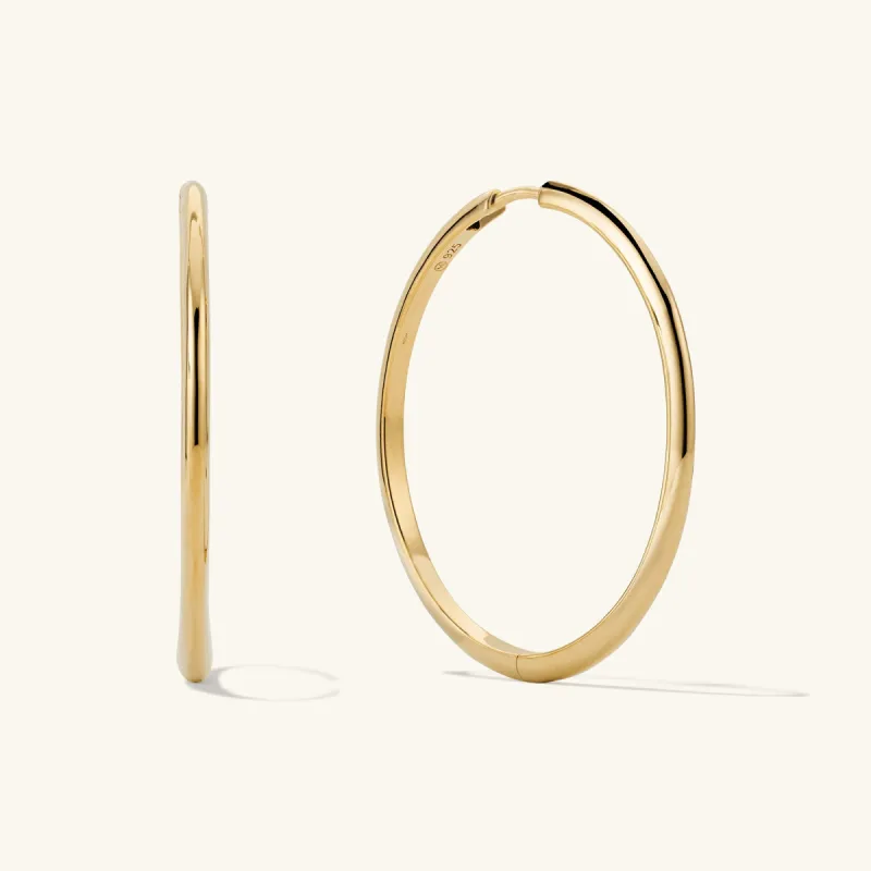 18k Gold Vermeil Tube Oversized Hoop Earrings - Jewelry | Mejuri sold by Mejuri