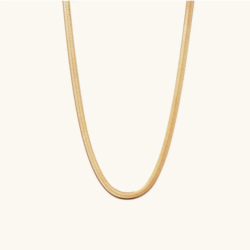 Gold Vermeil Herringbone Chain Necklace - Jewelry | Mejuri sold by Mejuri