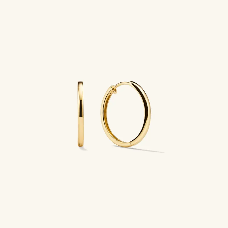 14k Gold Easy Medium Hoop Earrings - Jewelry | Mejuri sold by Mejuri