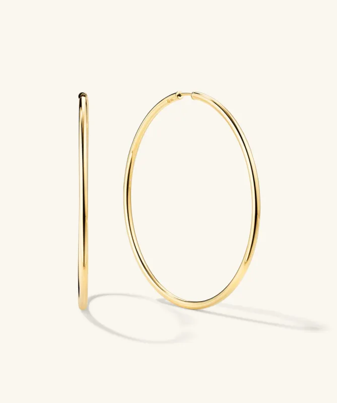 14k Gold Handcrafted Oversized Thin Hoop Earrings - Jewelry | Mejuri sold by Mejuri