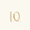 14k Solid Gold Beaded Medium Hoop Earrings - Jewelry | Mejuri sold by Mejuri