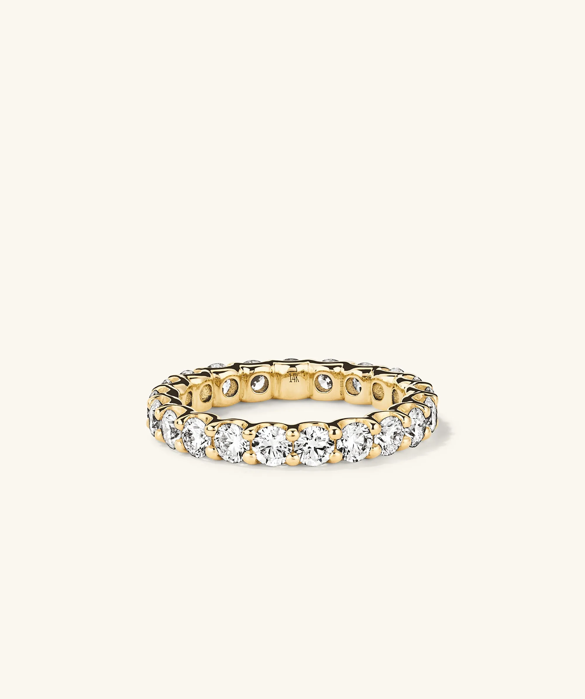 3mm Lab Grown Diamond Eternity 14k Gold Band Ring | Mejuri sold by Mejuri
