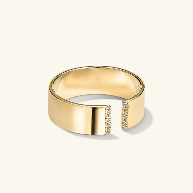 14k Gold Handcrafted Patra Pavé Diamond Ring - Jewelry