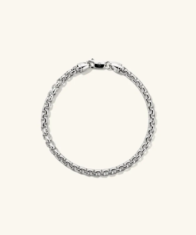 Sterling Silver 4mm Round Box Chain Bracelet - Jewelry | Mejuri sold by Mejuri