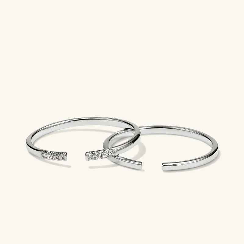 14k Gold Beam Open Ring Stacker Set - Jewelry | Mejuri sold by Mejuri