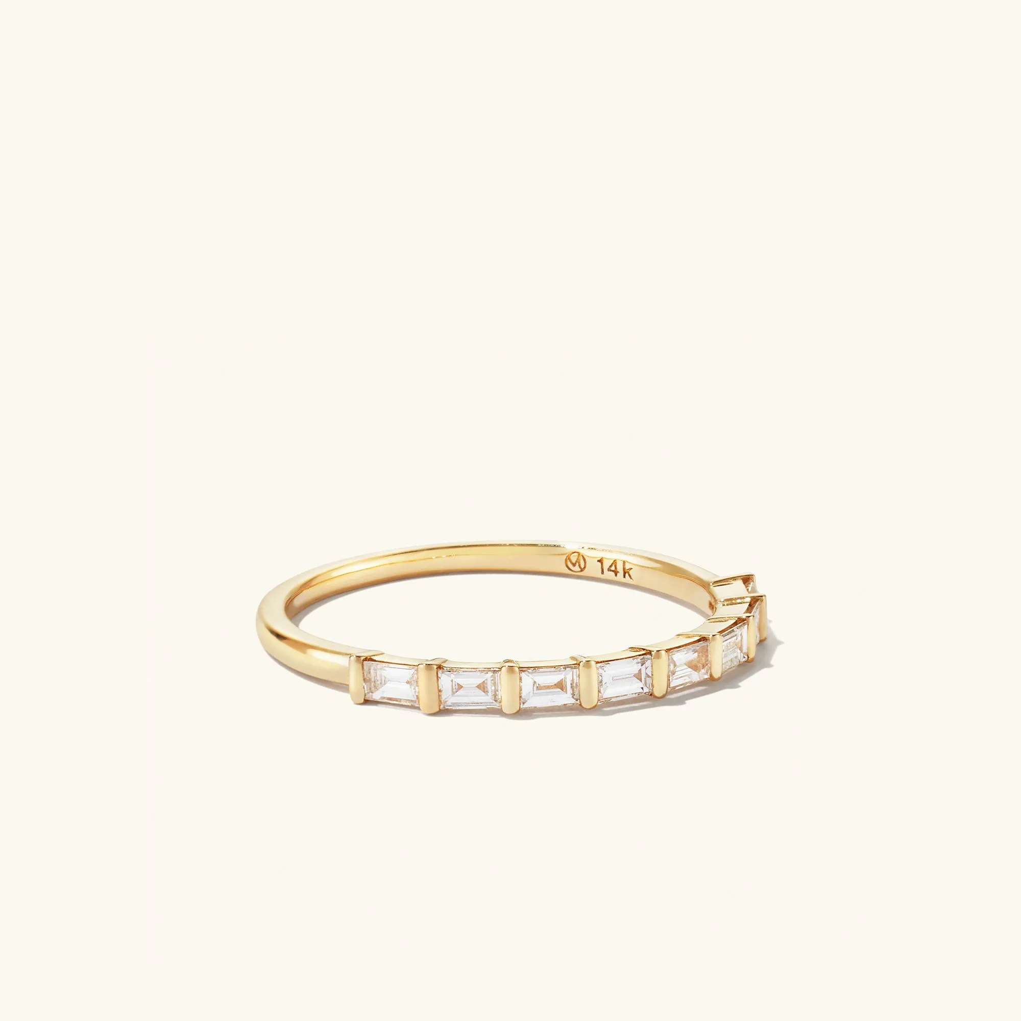 14k Gold Baguette Diamond Half Eternity Band - Jewelry | Mejuri sold by Mejuri