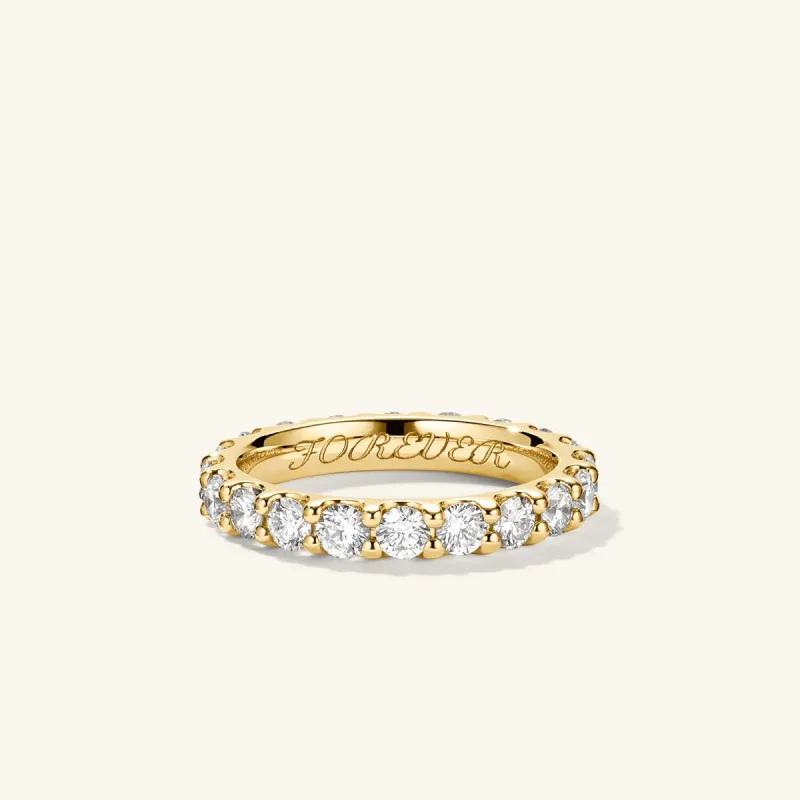 3mm Bold Diamond Eternity Band : Handcrafted in 14k Gold | Mejuri sold by Mejuri
