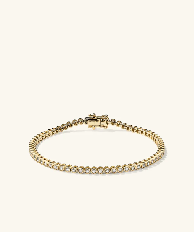 14k Gold Bezel Lab Grown Diamond Tennis Bracelet - Jewelry | Mejuri sold by Mejuri