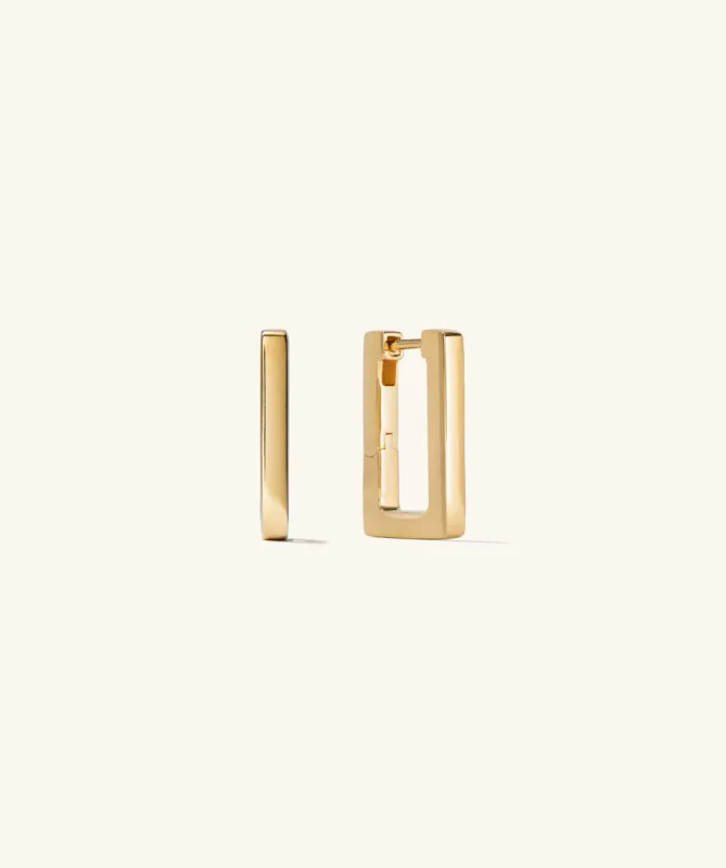 18k Gold Vermeil Block Large Hoop Earrings - Jewelry | Mejuri sold by Mejuri