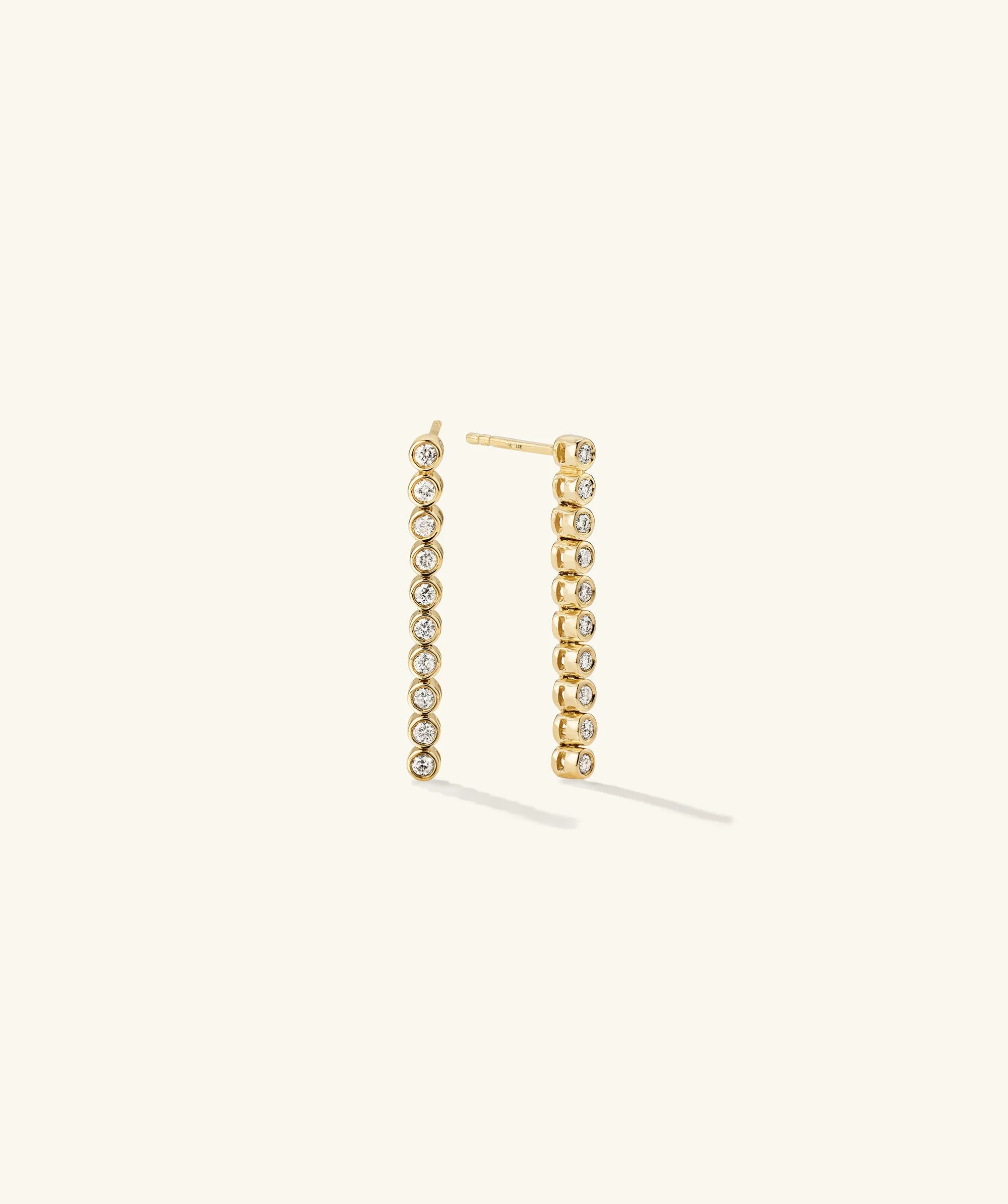 14k Gold Bezel Lab Grown Diamond Tennis Earrings - Jewelry | Mejuri sold by Mejuri