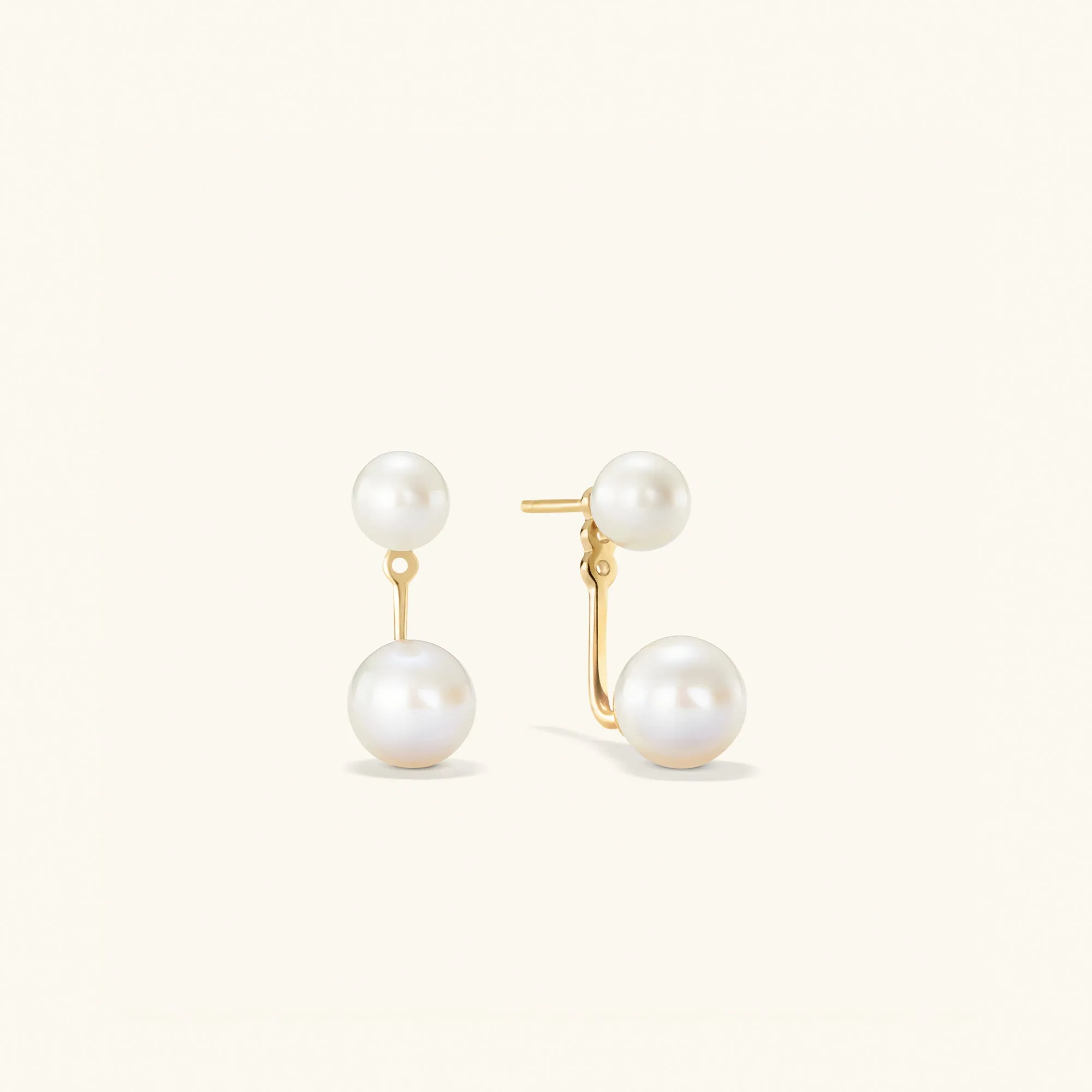 Gold Vermeil Bold Pearl Ear Jacket Studs - Earring Jewelry | Mejuri sold by Mejuri