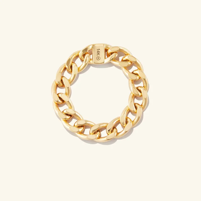 14k Gold Bold Chain Ring - Jewelry | Mejuri sold by Mejuri