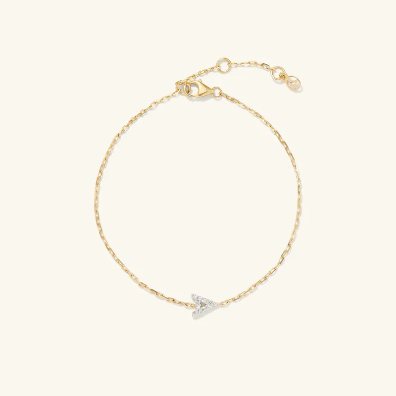 14k Gold Diamond Letter Bracelet - Jewelry | Mejuri sold by Mejuri