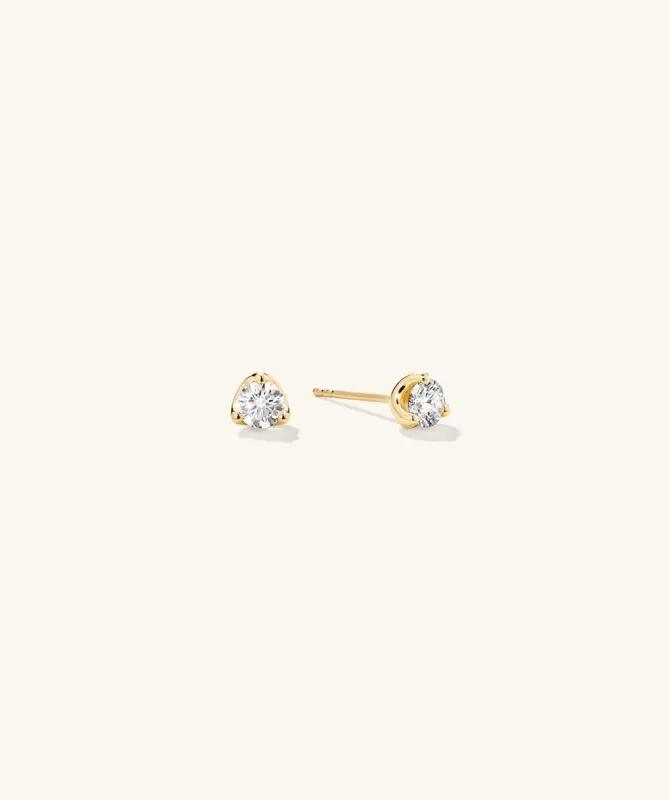 14k Gold Handcrafted Lab Grown Diamond Round Stud Earrings 0.5 TCW - Jewelry | Mejuri sold by Mejuri