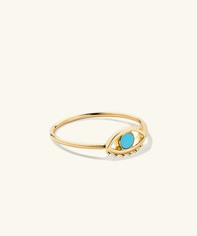 14k Gold Evil Eye Turquoise Ring - Jewelry | Mejuri sold by Mejuri