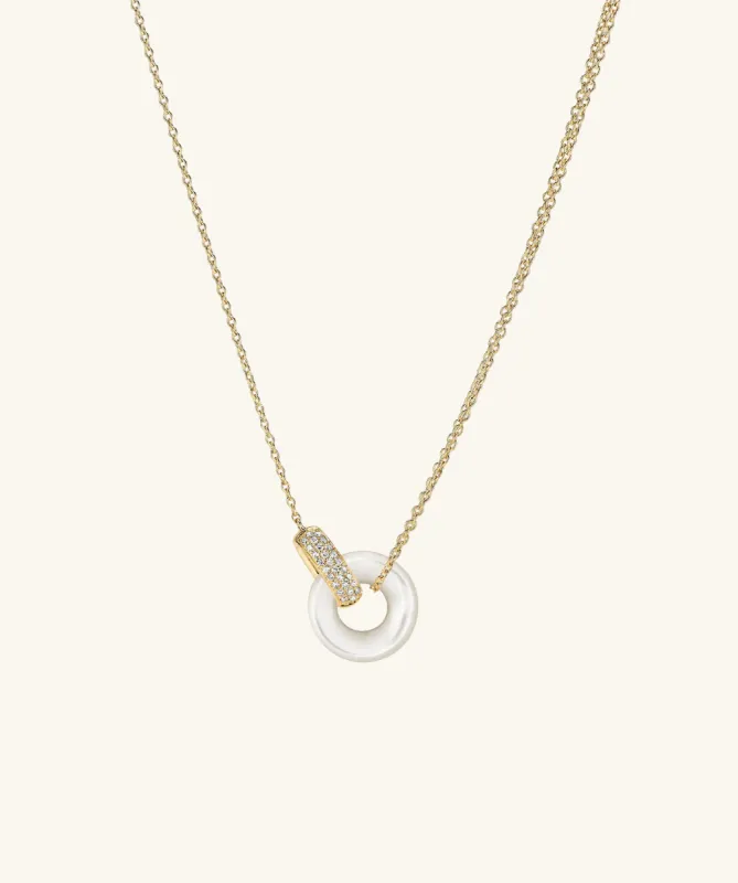 14k Gold Handcrafted Linked Pavé Diamond Pearl Necklace - Jewelry | Mejuri sold by Mejuri