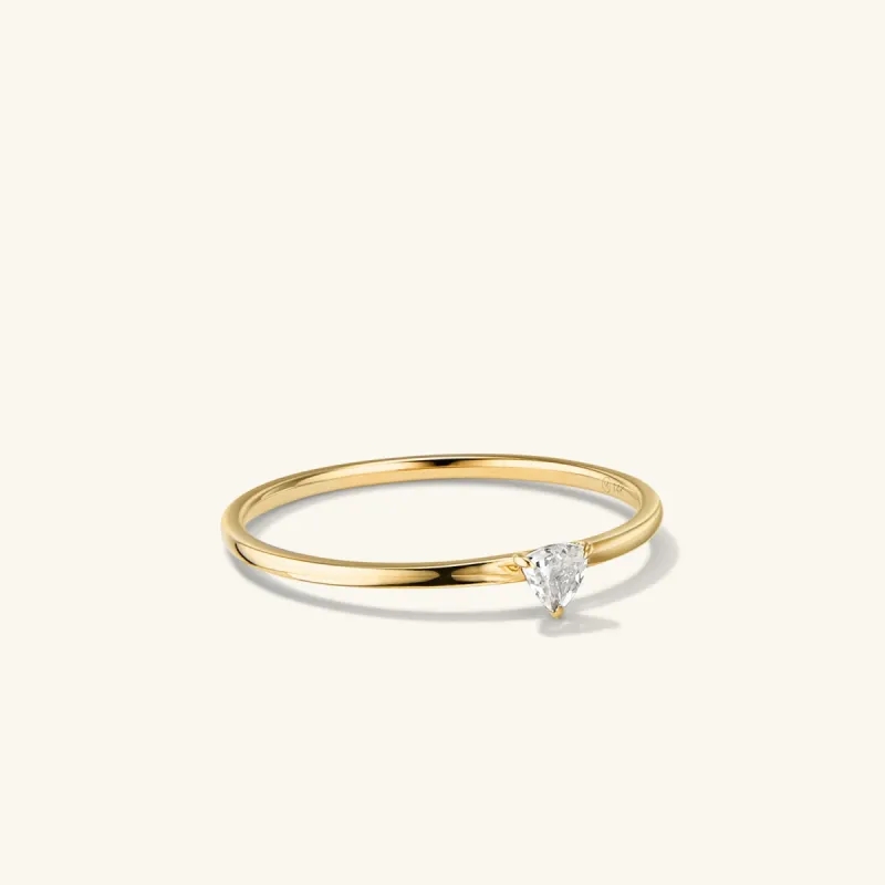 14k Gold Handcrafted Gemstone Trillion Stacker Ring - Jewelry | Mejuri made by Mejuri