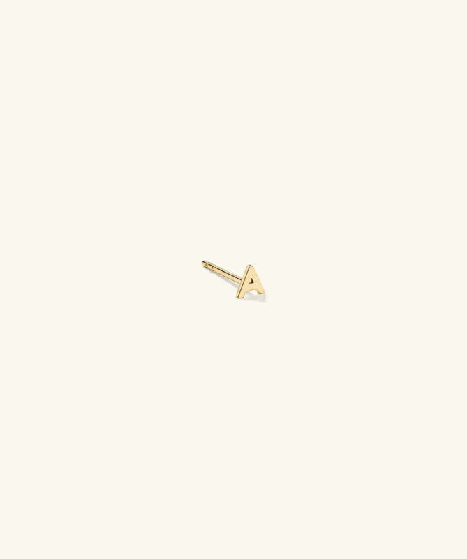 14k Gold Letter Stud Earring - Personalized Jewelry | Mejuri sold by Mejuri