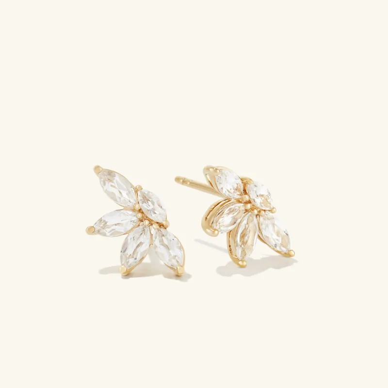14k Gold Marquise-Cut White Topaz Earrings - Jewelry | Mejuri sold by Mejuri