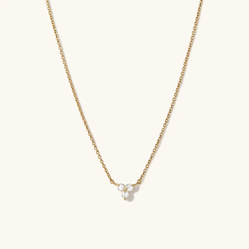 18k Gold Vermeil Lotus Necklace with White Sapphire - Jewelry | Mejuri made by Mejuri