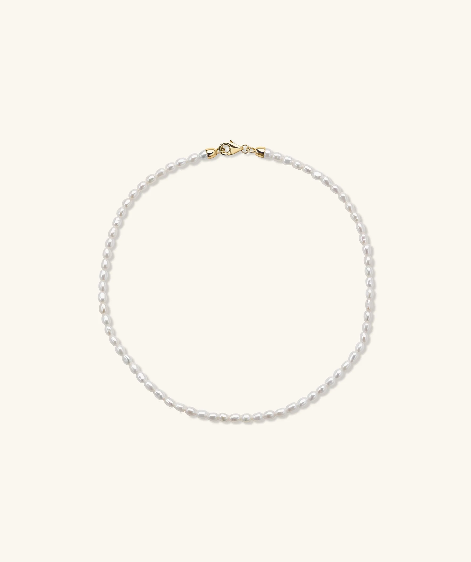 14k Gold Handcrafted Micro Pearl Anklet - Jewelry | Mejuri sold by Mejuri