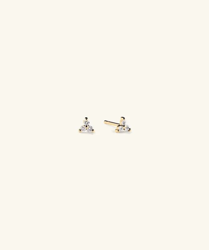 14k Gold Handcrafted Mini Lotus Diamond Stud Earrings - Jewelry | Mejuri made by Mejuri