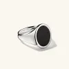 Sterling Silver Handcrafted Oval Gemstone Signet Ring with Black Onyx - Jewelry | Mejuri sold by Mejuri