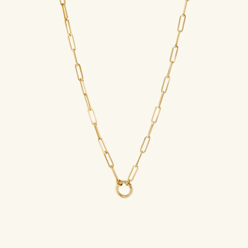 14k Gold Handcrafted Paperclip Chain Charm Necklace - Jewelry | Mejuri sold by Mejuri