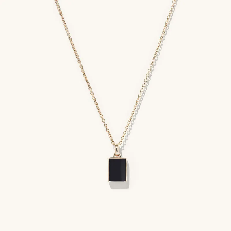 14k Gold Black Onyx Pendant Necklace - Jewelry | Mejuri sold by Mejuri