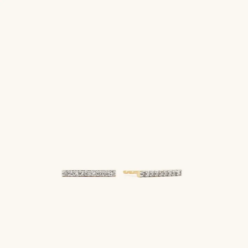 Pavé Diamonds Long Bar Studs sold by Mejuri