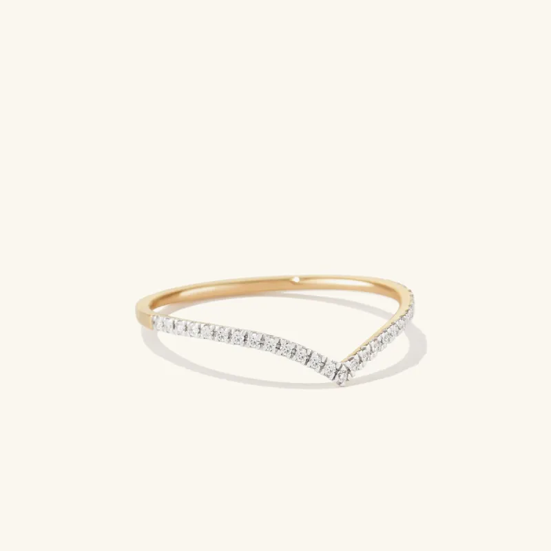 14k Solid Gold Pavé Diamond Wishbone Ring - Jewelry | Mejuri sold by Mejuri
