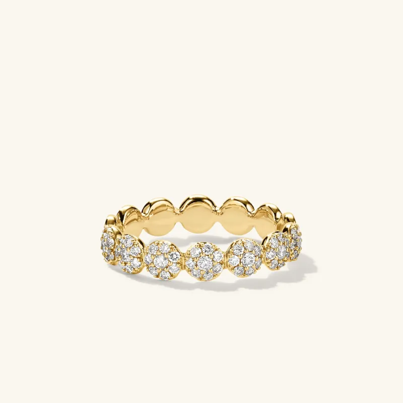 14k Gold Handcrafted Pavé Diamond Round Half Eternity Band - Jewelry | Mejuri sold by Mejuri