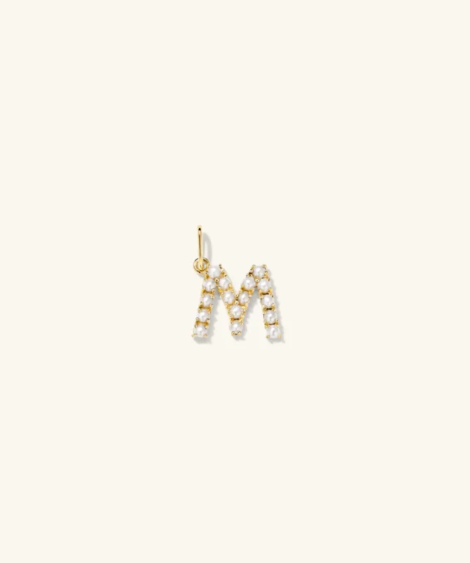 14k Gold Pearl Letter Charm - Jewelry | Mejuri sold by Mejuri