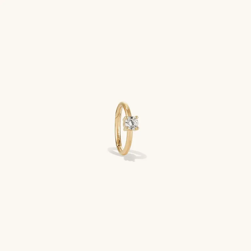 14k Gold Cartilage Solo Diamond Mini Hoop Earring - Jewelry | Mejuri sold by Mejuri