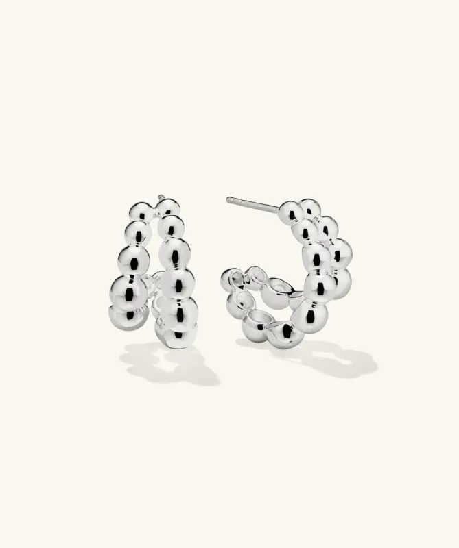 Sterling Silver Bubble Sphere Duo Hoop Earrings - Jewelry | Mejuri sold by Mejuri