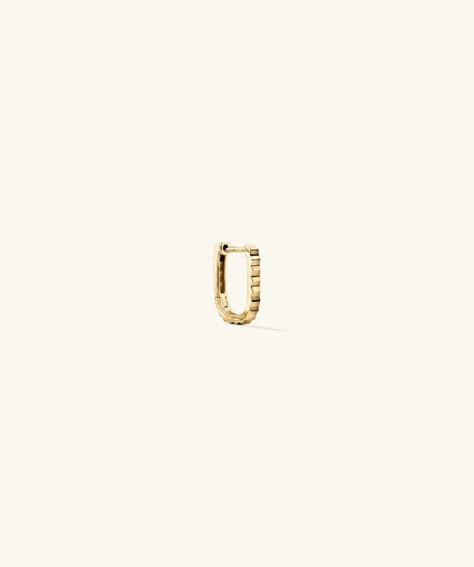 14k Gold Pleated Huggie U Hoop Earrings - Jewelry | Mejuri sold by Mejuri