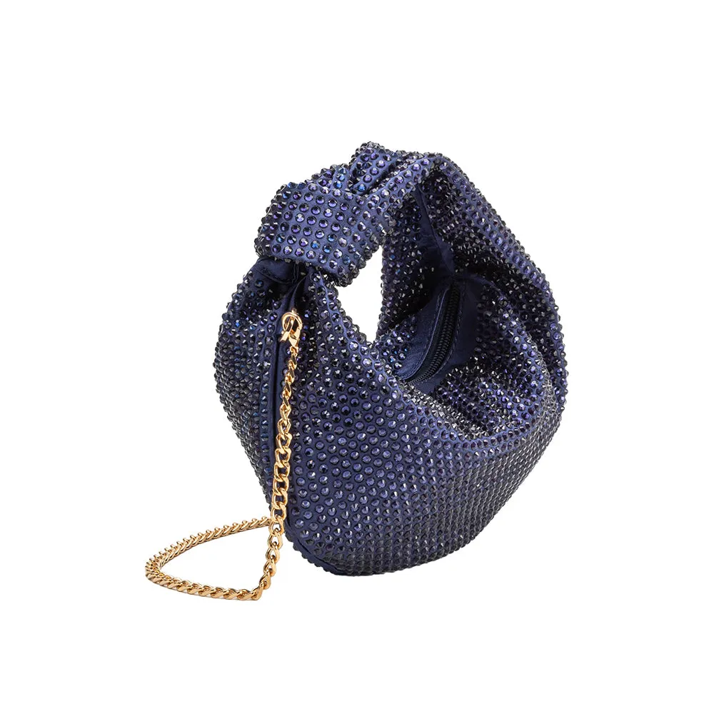 Amber Navy Rhinestone Studded Hobo Bag sold by Melie Bianco product image thumbnail 2