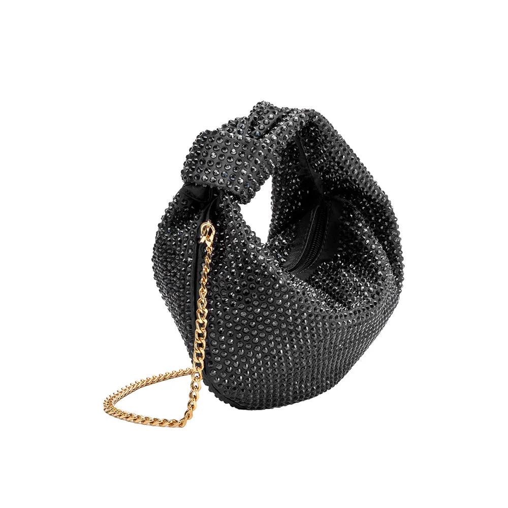 Amber Black Rhinestone Studded Hobo Bag sold by Melie Bianco product image thumbnail 2