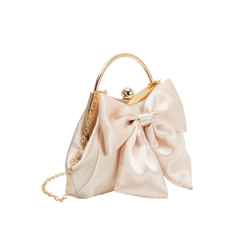 Grace Champagne Bow Top Handle Bag sold by Melie Bianco product image thumbnail 2