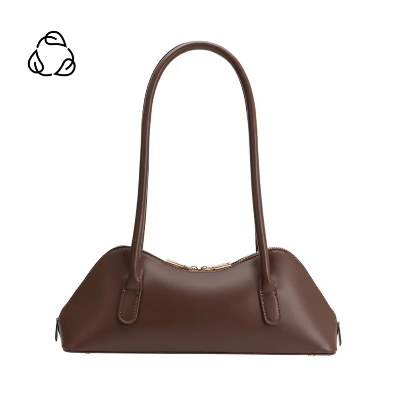 Dakota Chocolate Recycled Vegan Shoulder Bag sold by Melie Bianco