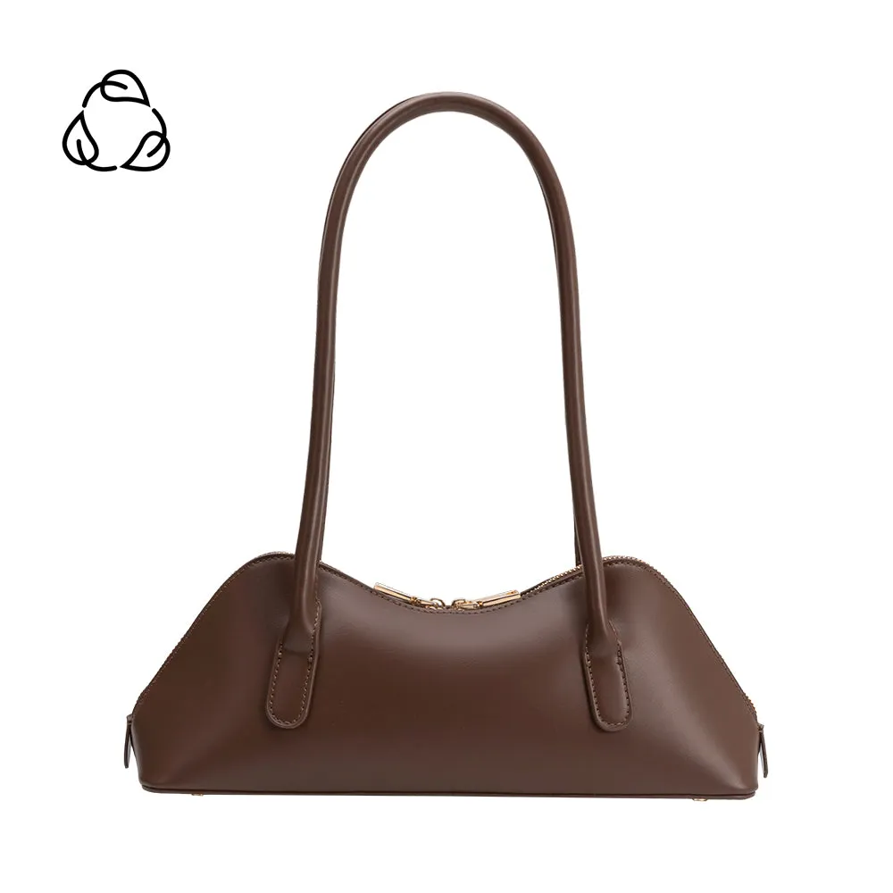 Dakota Chocolate Recycled Vegan Shoulder Bag sold by Melie Bianco