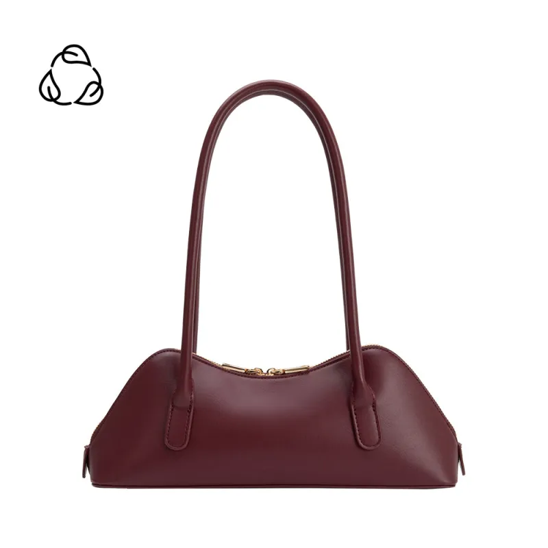 Dakota Burgundy Red Recycled Vegan Shoulder Bag sold by Melie Bianco